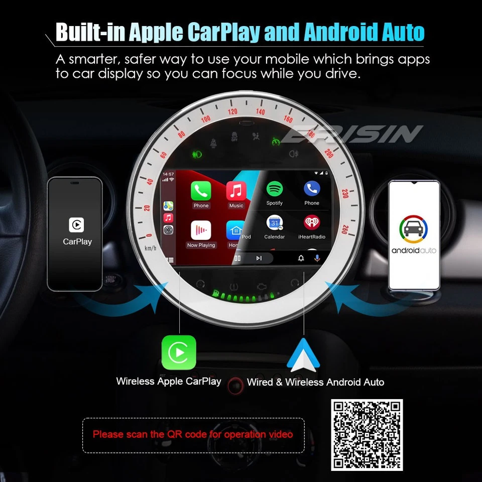 4+64GB Android 14 Autoradio Bluetooth Per BMW Mini Cooper R56 GPS Carplay DSP CD - Imagen 3 de 4