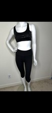 VICTORIA S SECRET SPORT BLACK 2 PIECE SET SPORTS BRA LEGGINGS M/XS NWOT