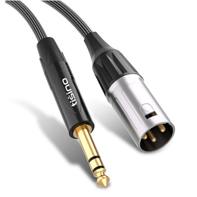 TRS zu XLR Kabel 6,3 mm Nylon Braid 1 m