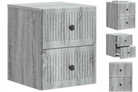 Nachttisch HäNgend Nachtschrank Nachtkommode Graues Sonoma 33X34,5X40 Cm