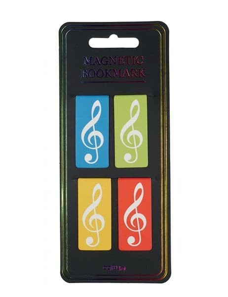 Treble Clef Colourful Magnetic Bookmarks Set of 4 - Music Gift - Music Bookmarks