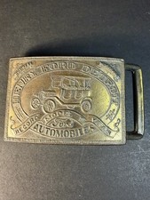 Vintage Henry Ford Detroit Model T Brass Belt Buckle