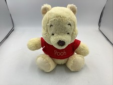 Disney Baby Winnie the Pooh 12" Stuffed Animal Soft Lovey Rattle Red Shirt
