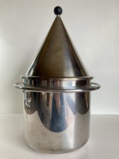 Bent Falk Stainless Steel Champagne Ice Bucket 1980s Memphis Post Modern 15 1/4"