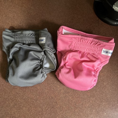 2x Top Paw Reusable Washable Female Dog Diapers, Small