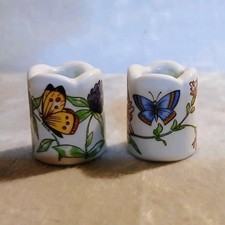 Vintage Porcelain Butterfly Floral Design Can...