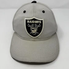 Vintage Los Angeles Raiders Hat Cap Strap Back Drew Pearson Gray Black NFL