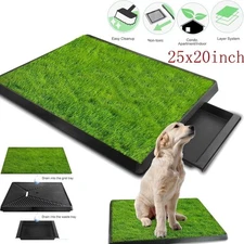 Dog Potty Training Pet Pee Pad Artificial Grass Mat with Tray For Indoor Outdoor