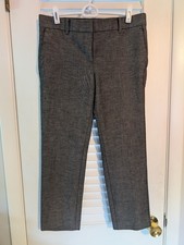Ann Taylor Petite 4P 4 Gray Black Dress Pants Ankle Euc