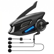 Motorcycle Bluetooth Headset with 43mm Helmet Speakers, 2Way Helmet Intercom ...