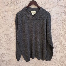 Vintage Eddie Bauer Cotton Sweater Men  s M Gray Pullover 90s Style 24x28