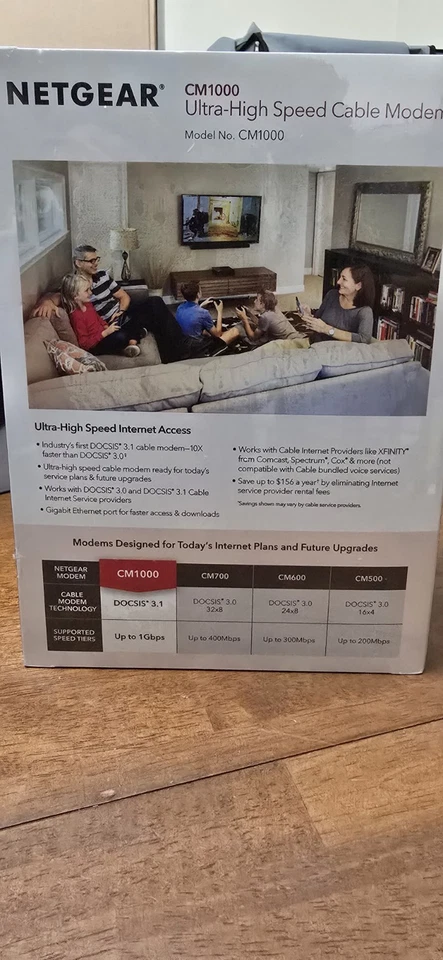 Netgear CM1000 Gigabit Cable Modem Ultra High Speed DOCSIS 3.1 CM1000 - Image 4 of 4