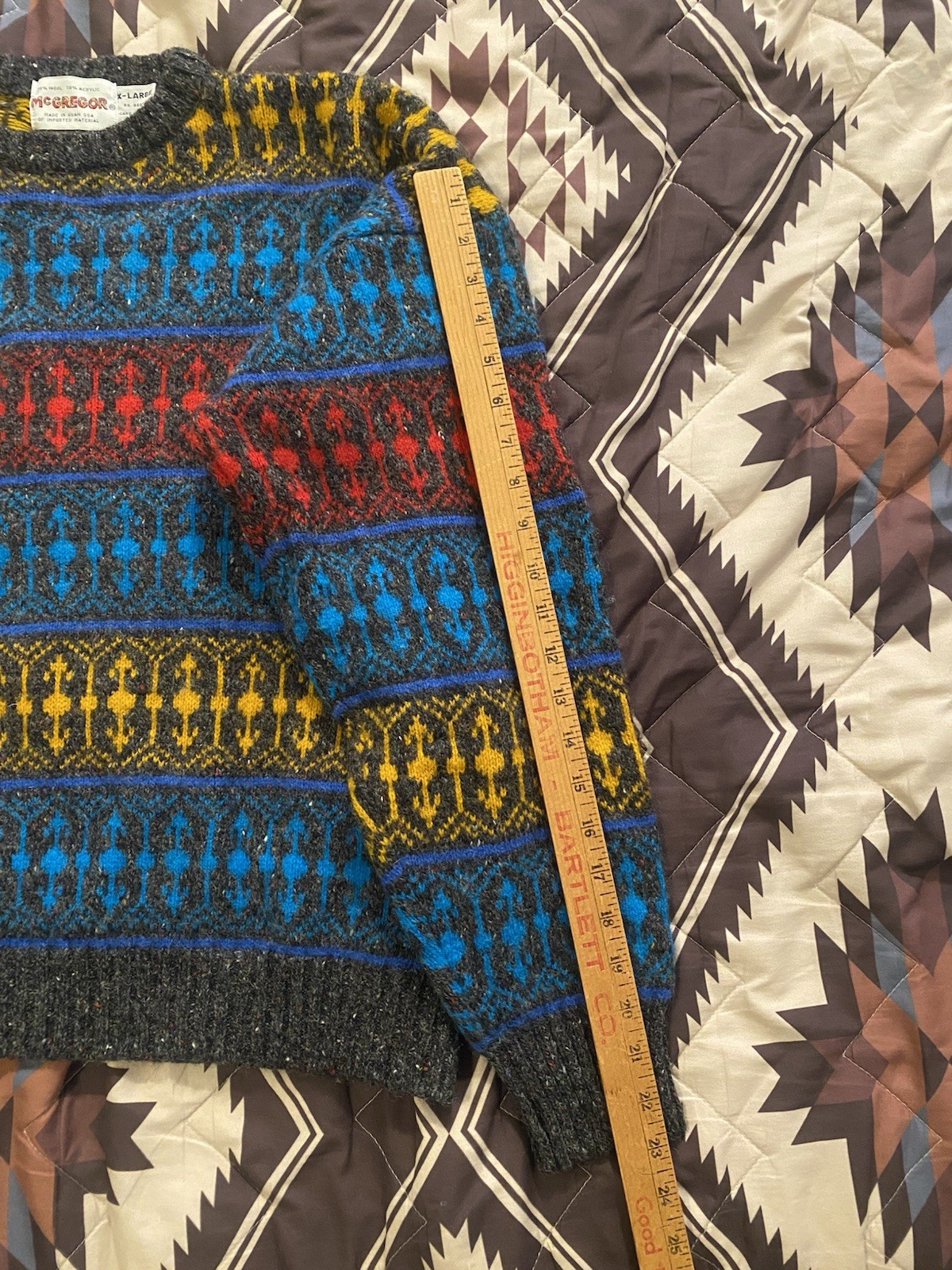 Vtg McGregor Multicolored Wool Pullover Knit Swea… - image 5