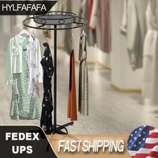 Adjustable Height 360  Rotatable Clothing Rack For Clothing Shops Black Holder
