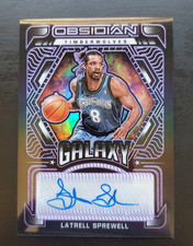 2021-22 Obsidian Latrell Sprewell Galaxy Electric Etch Purple Auto 56/75 #GA-LSP