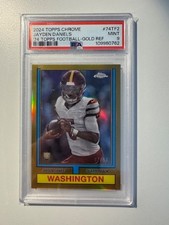 2024 Topps Chrome Jayden Daniels 1974 Throwback Gold Refractor Rookie 7/50 PSA 9