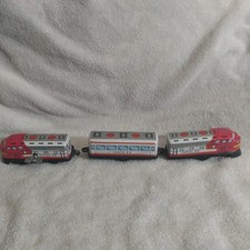 Vintage Bai Bao Wind Up Toy Train Locomotives Tinplate Clockwork 