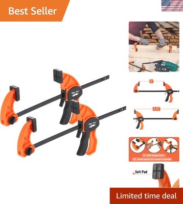 Quick Grip 6-Inch Bar Clamps Set of 2 - Lightweight and Impact Resistant