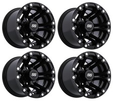 GTW Specter 10 inch Matte Black Aluminum Golf Cart Wheel  3:4 Offset  Set of 4