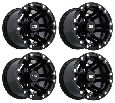GTW Specter 10 inch Matte Black Aluminum Golf Cart Wheel | 3:4 Offset | Set of 4