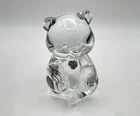 VTG Fenton Glass Bear April Birthday Diamond Heart Paperweight