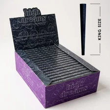 HIGH DREAMS Real Black Rolling Papers King Size (32-Pack) (33 Sheets & Tips)
