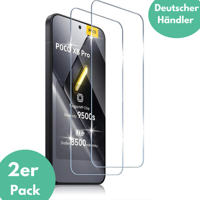 2X Schutzglas für Xiaomi Poco X8 Pro Panzerfolie Display Cover Full Screen 9H