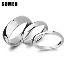 Tungsten Carbide Silver Polished Plain Wedding Band Ring 2mm 4mm 6mm