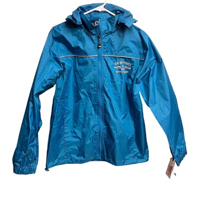 Dimco Apparel Newport Rhode Island Blue Hooded Windbreaker Coat NWT