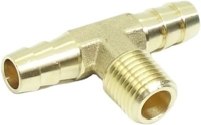 3/8 Barb Tee Fitting Brass 3/8 Barb x 1/4 NPT Hose Adapter Pipe T Barb Tee
