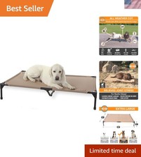 Outdoor Elevated Dog Cot, Cooling Raised Bed with Waterproof Breathable Mesh ...