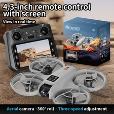 4.3” HD Screen Mini Drone, 4K Dual Camera, Obstacle Avoidance, 2 Batteries, FPV