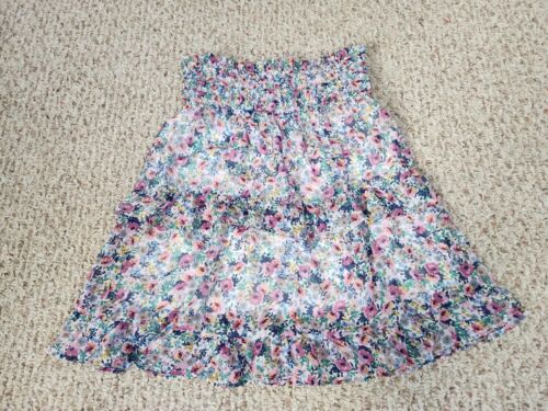 NWT Sienna Sky Floral Smocked High Waisted Mini Skirt Tiered Skirt Size Small