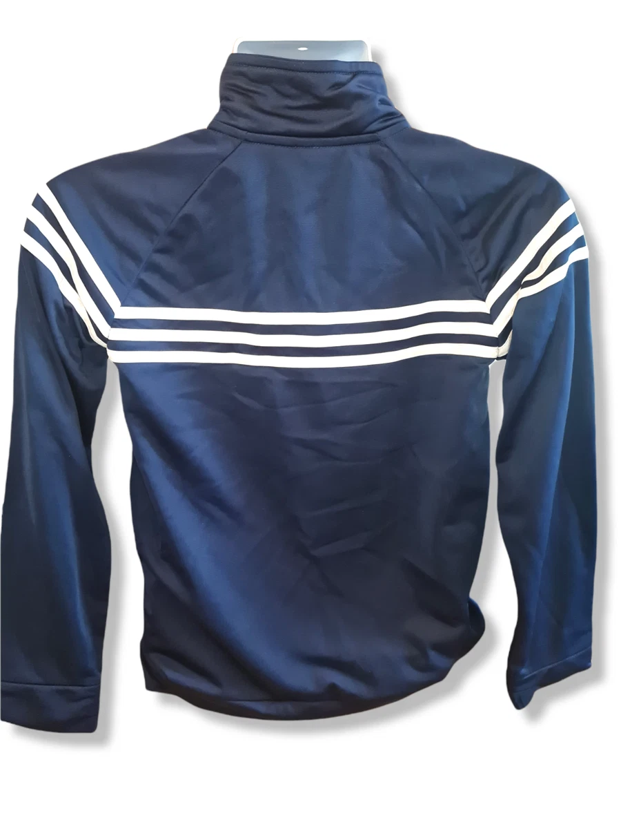 Adidas Tracksuit Jacket Boy s Large 14 16 Size Navy Blue with White Stripes Ful
