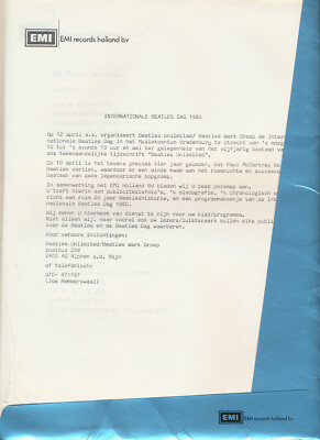 The Beatles - Beatles Dag - 1980 [Holland] - Press Kit