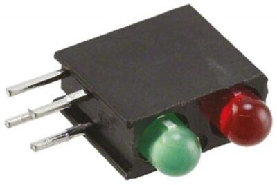 1 x Zifferblatt 553-0212-200F, grün & rot rechter Winkel PCB LED Anzeige, 2 LEDs, T