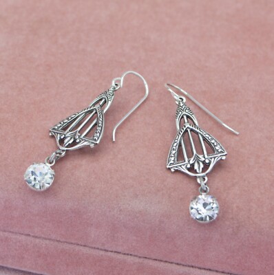 Vintage Art Deco Style Silver OX Drop Earring, Dania De Bortoli