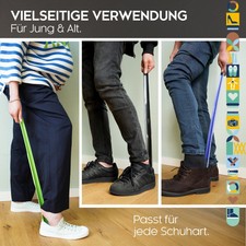 Vineen Schuhanzieher Set - 3 Stück Extra Lang (70cm) In Schwarz, Rot, Gelb