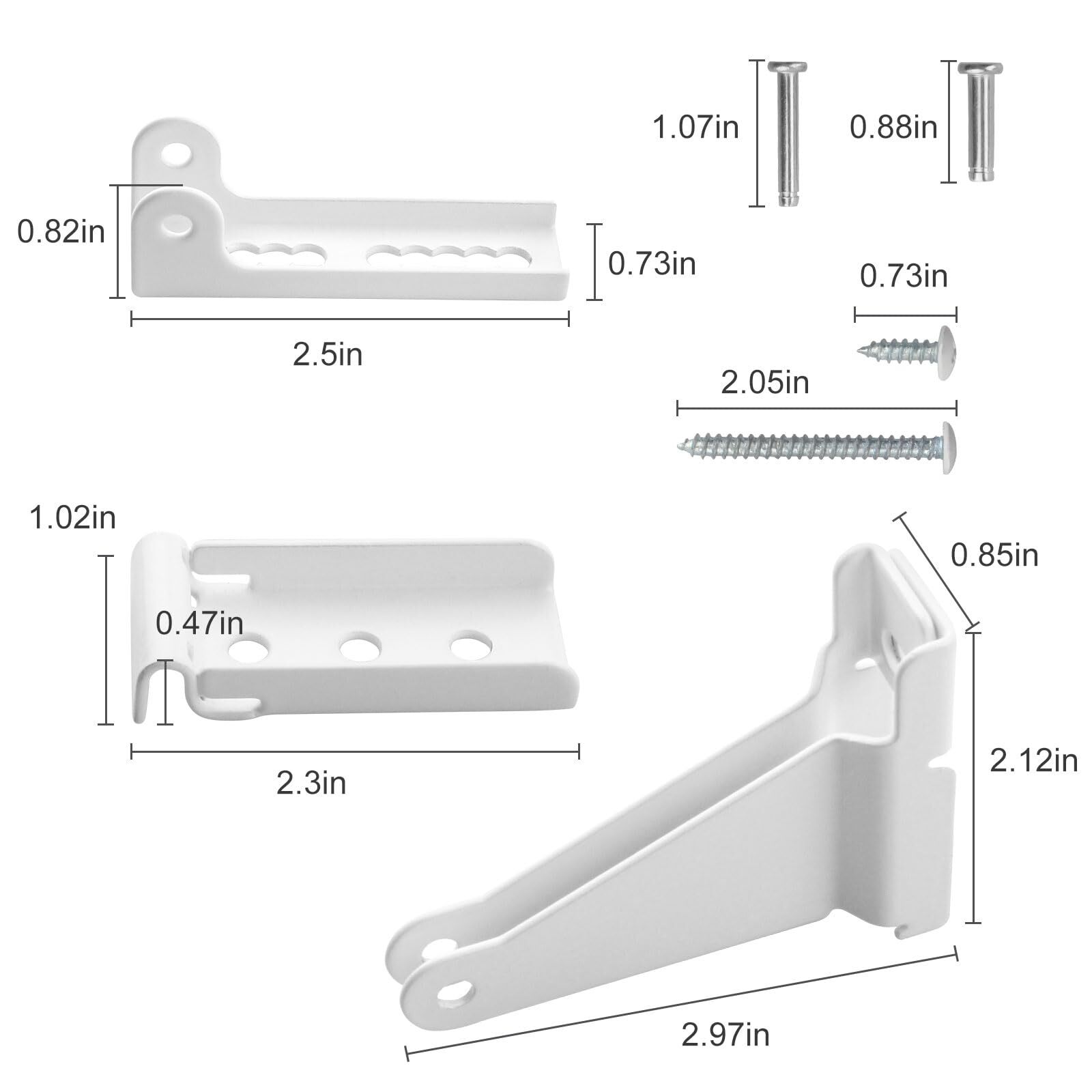 Storm Door Closer Bracket in White Color Reinforced Repair Jamb Bracket Compa...