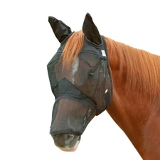CASHEL Quiet Ride Soft Breathable Horse Fly Mask with Long Nose and Ears - Sizes