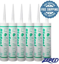 LOT 6 Tubes BioSeal Silicone Caulk Sealant 10.1oz Clear - Kitchen & Bath Grade