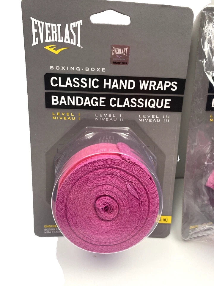 Everlast Classic Hand Wraps Boxing MMA 2 Pack Pink Brand New Protective Gear - Image 3 of 4
