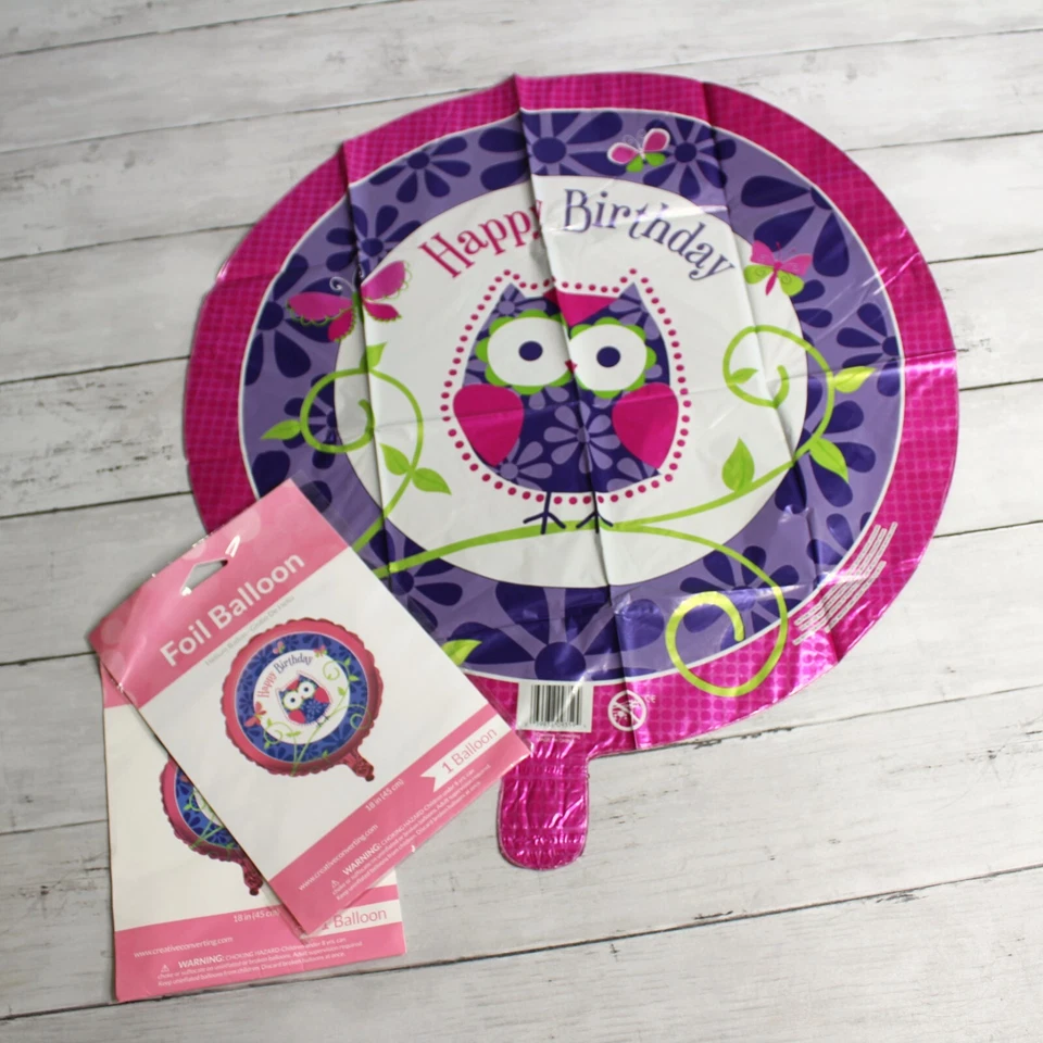Foil Helium Owl Balloon 18" Party Decor Lot All Birthday Pink Purple - Image 3 of 4