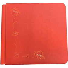 Creative Memories 7x7 Album, Coverset Red Brown Autumn Leaf foil Border Exc Cond