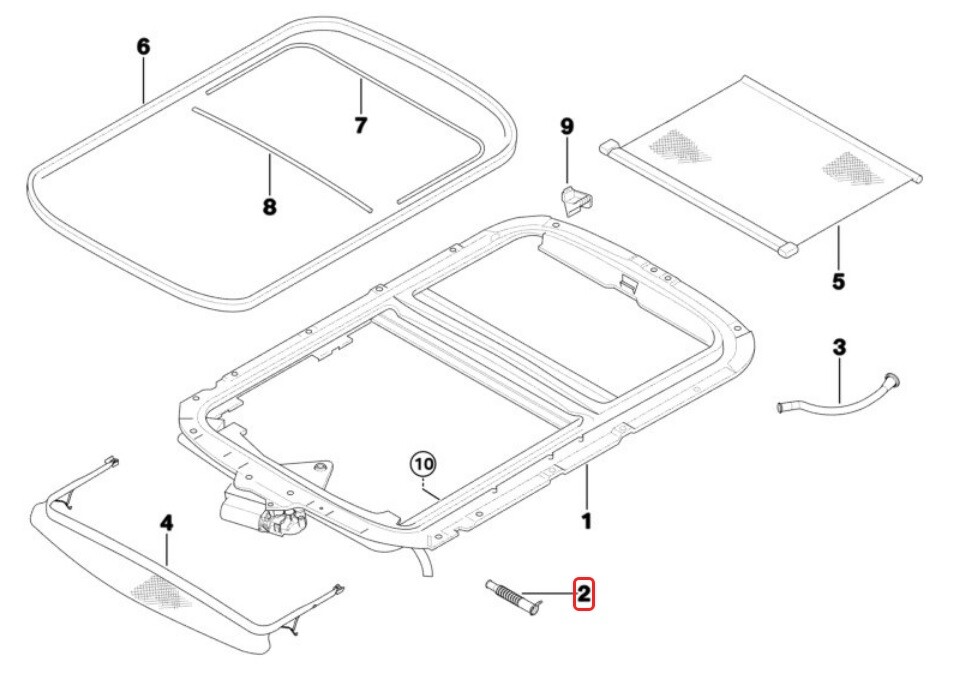 BMW MINI Sunroof Drain Water Outlet Hose Pipe FRONT R50 R53 R55 R56 R60