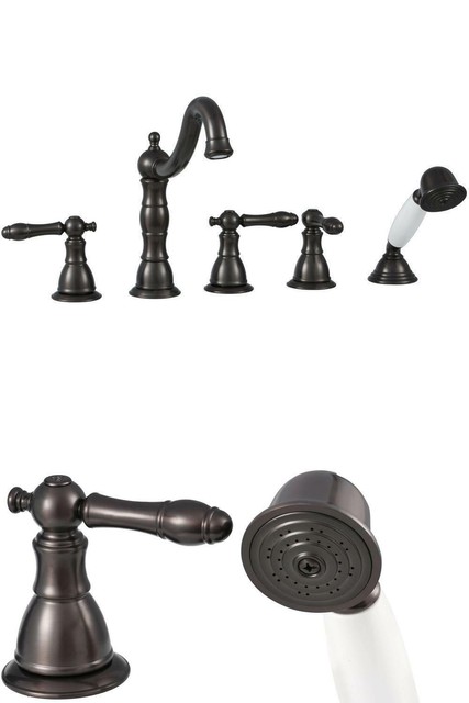 Huntington Brass 5 Piece Fast Fill 2 Handle Deck Mount Roman Tub