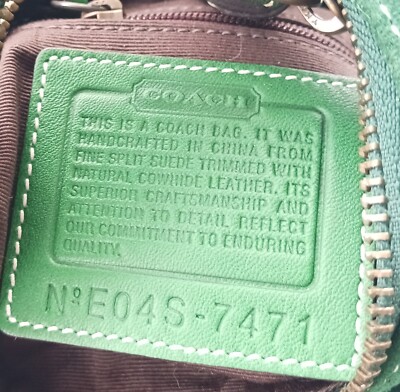 Coach Vintage Y2K E04S-7471 Soho Kelly Green Suede Flap Shoulder