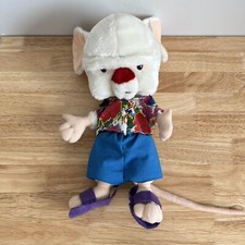 Vintage Animaniacs Brain Plush, Hawaiian Shirt, Pinky and the Brain
