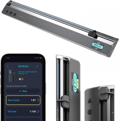 Precision 12-Inch Aluminum Scale Ruler with Bluetooth & Space Divider Function