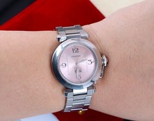 Pasha De Cartier 35mm Date Pink Salmon Dial Stainless Steel Automatic Watch 2475 3